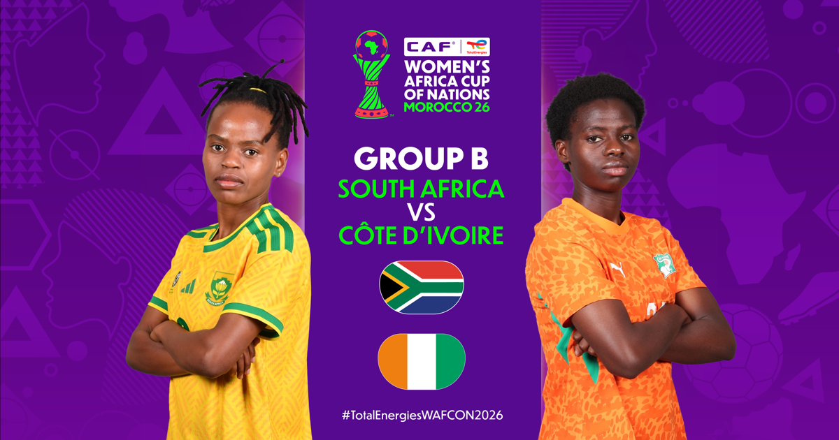 Photo: cafonline.com MATCH STATS: South Africa face Côte d’Ivoire in TotalEnergies CAF WAFCON Group B