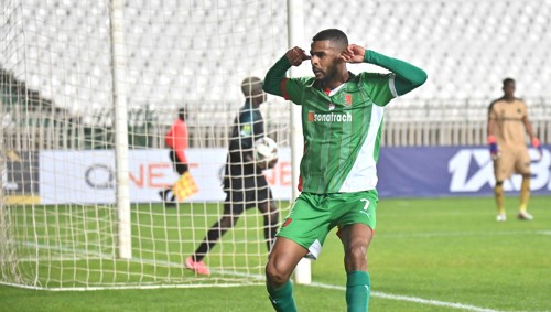 Soufiane Bayazid of MC Alger celebrates goal during CAF Champions League Match between MC Alger and Young Africans