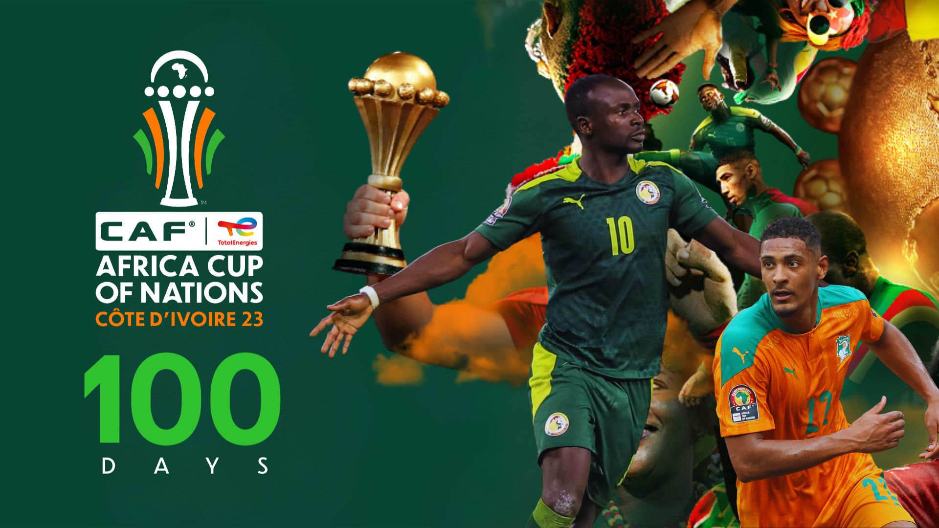100 Days countdown to the biggest event on African soil: TotalEnergies CAF  Africa Cup of Nations, Cote d'Ivoire 2023