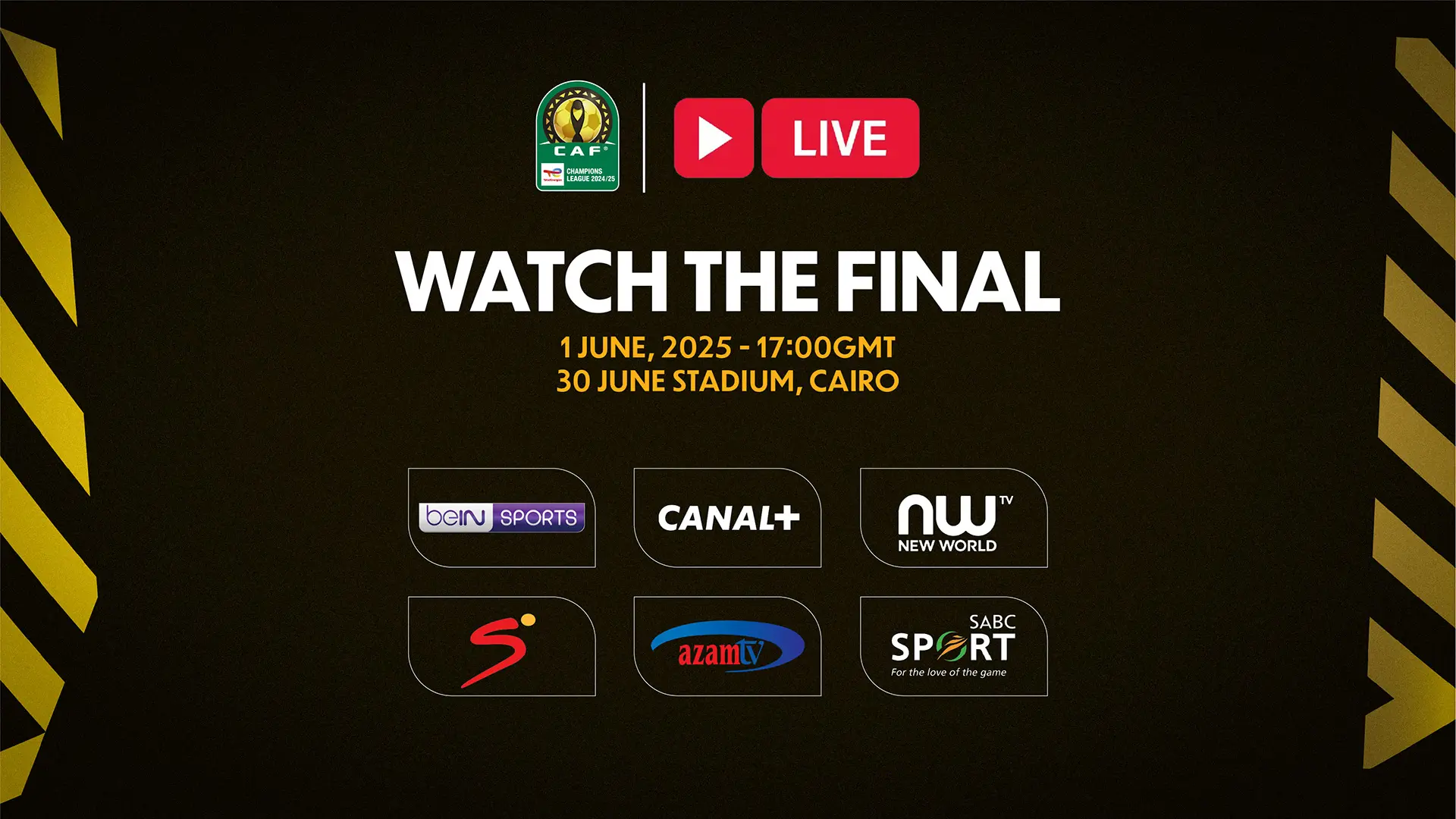 Over 95 territories to watch TotalEnergies CAF Champions League Final in Cairo on Sunday night  