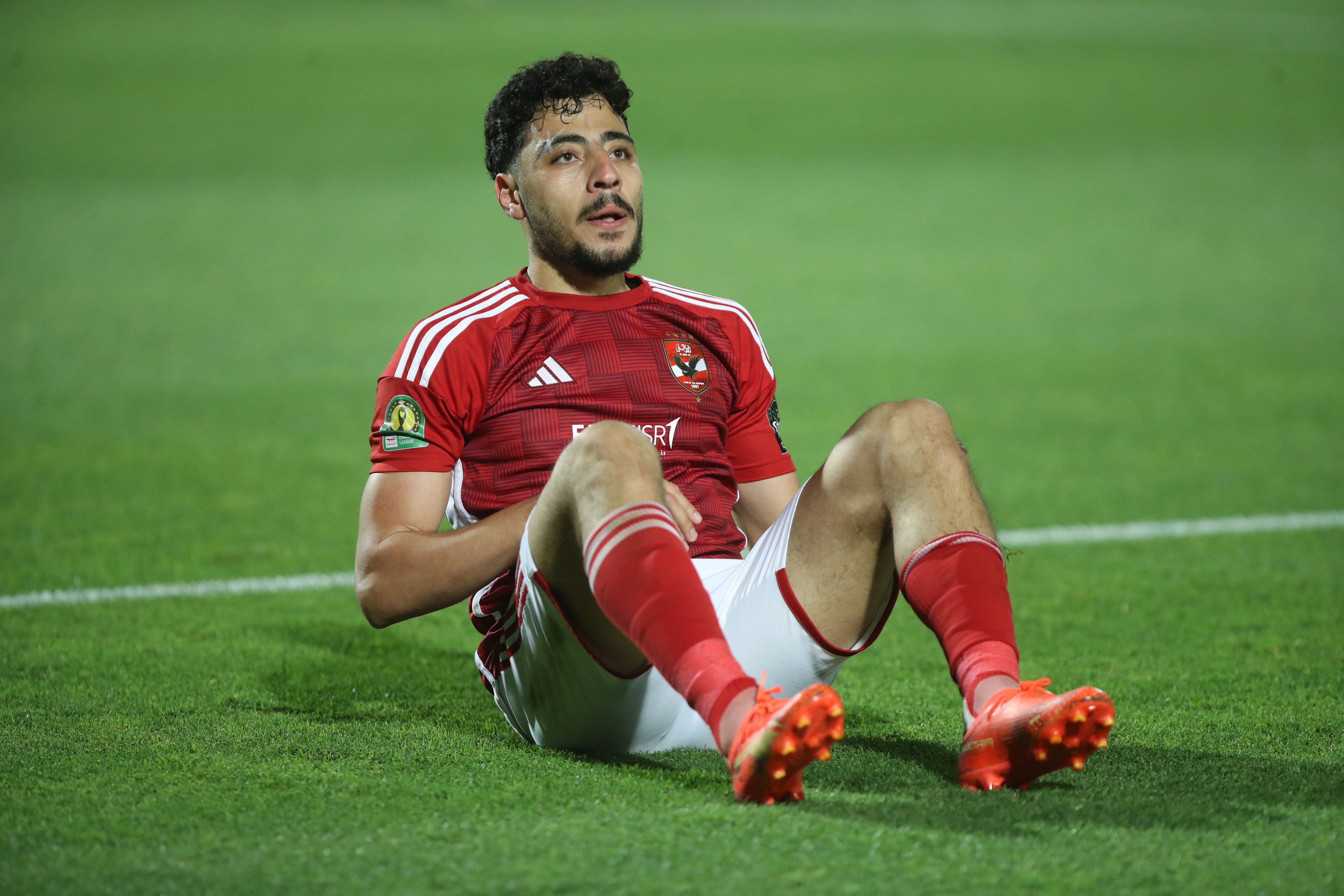 Akram Tawfik of Al Ahly celebrates goal during the CAF Champions League 2023/24 semifinals match between Al Ahly and TP Mazembe held at Cairo International Stadium in Cairo, Egypt on 25 April 2024