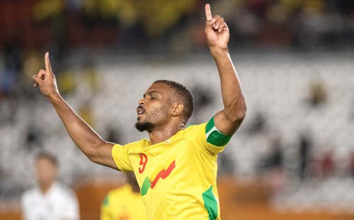 Steve Mounie of Benin celebrates goal during the 2025 Africa Cup of Nations Qualifiers match between Benin and Libya